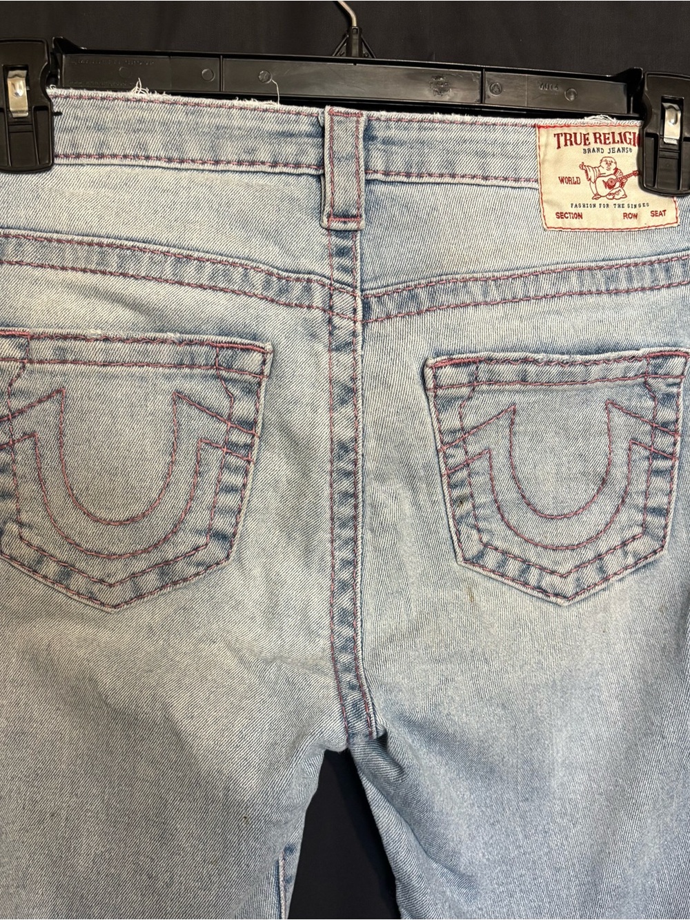 True Religion Jennie Curvy size 28 Light Blue Mid Rise Super Skinny Jeans